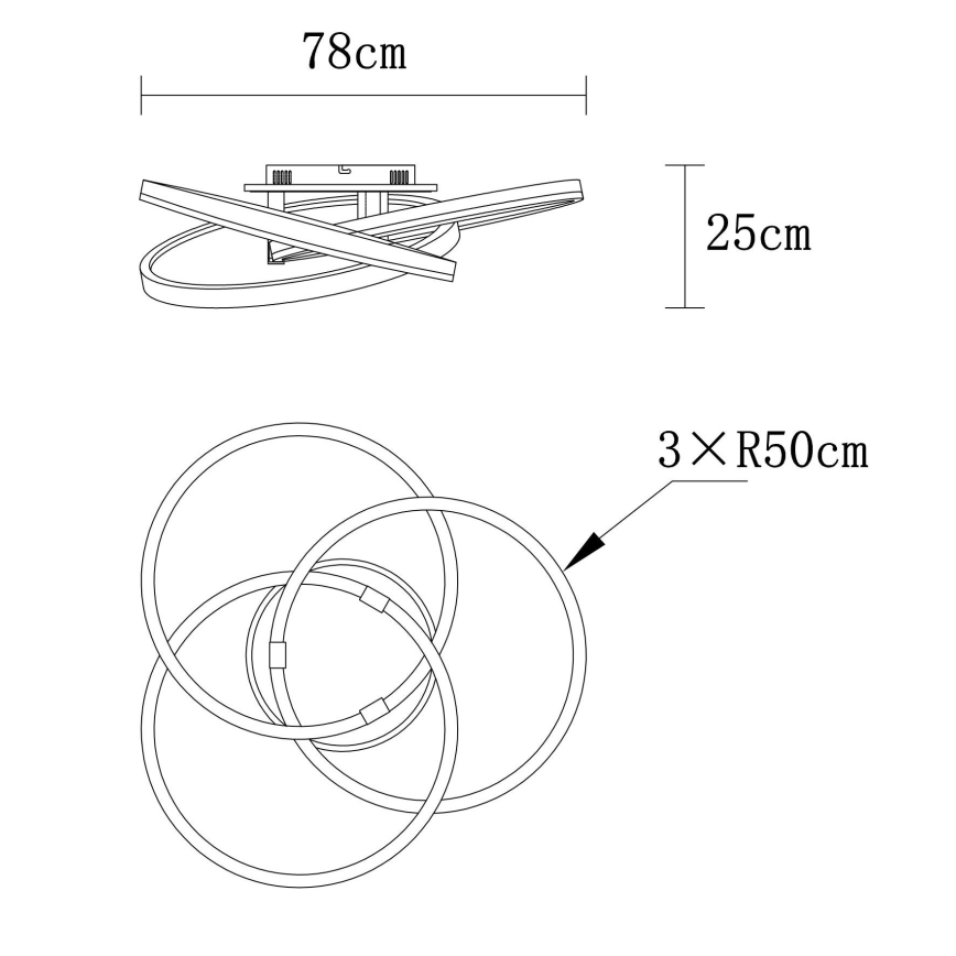 Globo - reguliuojamo ryškumo LED lubų šviestuvas LED/75W/230V 2700–6000K, skersmuo 78 cm + nuotolinis valdymas