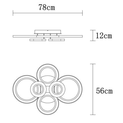 Globo - LED Pritemdomas lubinis šviestuvas LED/60W/230V 2700-6000K 56x78 cm antracitas + nuotolinio valdymo pultas
