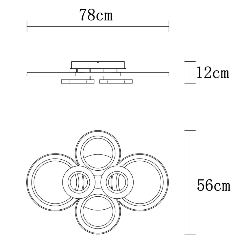 Globo - LED Pritemdomas lubinis šviestuvas LED/60W/230V 2700-6000K 56x78 cm antracitas + nuotolinio valdymo pultas