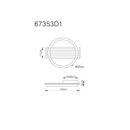 Globo - LED lubinis šviestuvas LED/12W/230V 3000K 30x34 cm