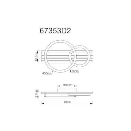 Globo - LED lubinis šviestuvas LED/18W/230V 3000K 30x48 cm