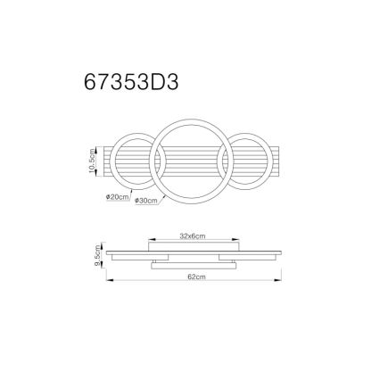Globo - LED lubinis šviestuvas LED/24W/230V 3000K 30x62 cm
