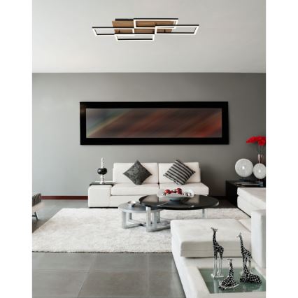 Globo - Dimeriuojamas LED lubų šviestuvas LED/40W/230V 2700-6500K 32,5x87,5 cm ruda/juoda + nuotolinis valdymas
