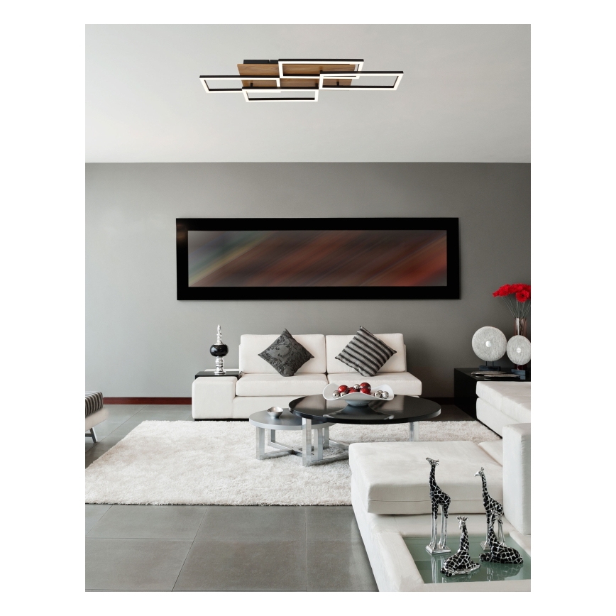 Globo - Dimeriuojamas LED lubų šviestuvas LED/40W/230V 2700-6500K 32,5x87,5 cm ruda/juoda + nuotolinis valdymas
