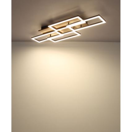 Globo - Dimeriuojamas LED lubų šviestuvas LED/40W/230V 2700-6500K 32,5x87,5 cm ruda/juoda + nuotolinis valdymas