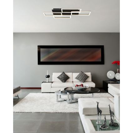 Globo - dimeriu reguliuojamas LED lubinis šviestuvas LED/40W/230V 2700-6500K 32,5x87,5 cm juodas + nuotolinis pultas