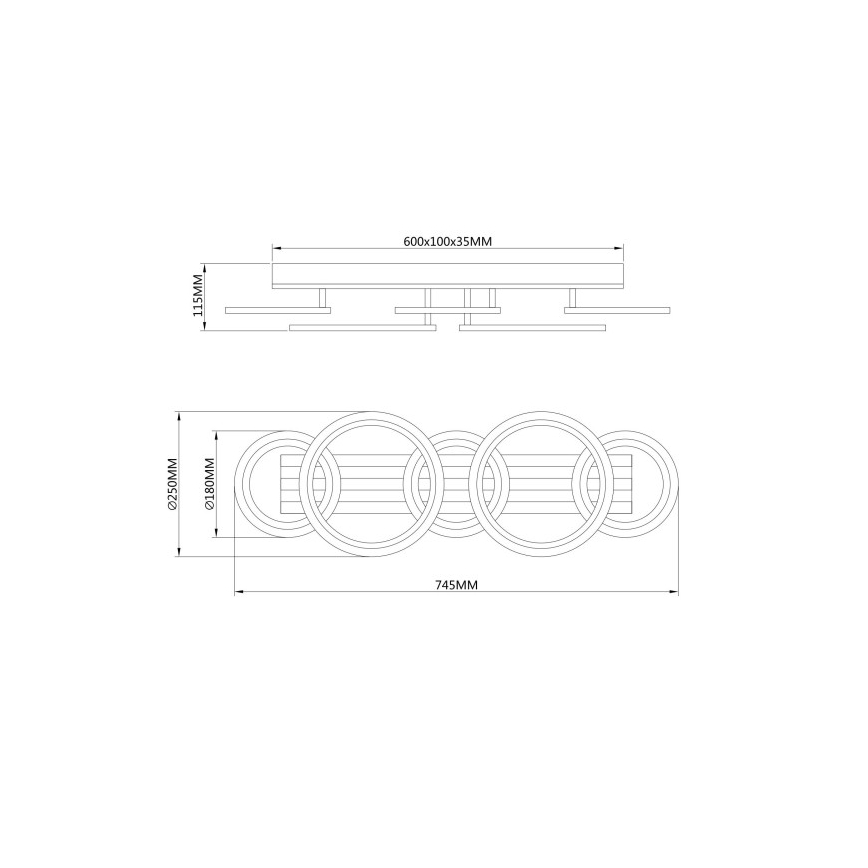 Globo - LED lubinis šviestuvas LED/34W/230V 3000/4200/600K 25x74,5 cm