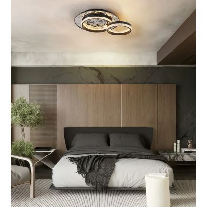Globo - LED lubinis šviestuvas LED/24W/230V 3000K 40x50,5 cm juoda/blizgus chromas