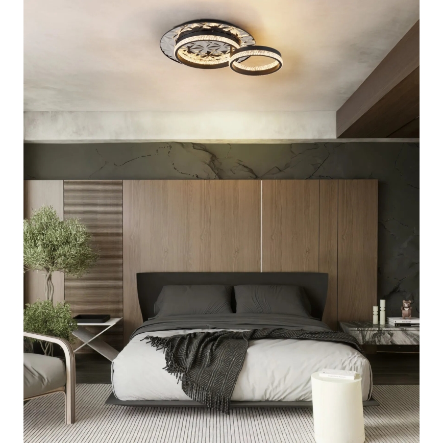 Globo - LED lubinis šviestuvas LED/24W/230V 3000K 40x50,5 cm juoda/blizgus chromas