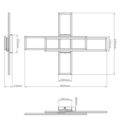 Globo - LED lubinis šviestuvas LED/55W/230V 3000K 80x60 cm