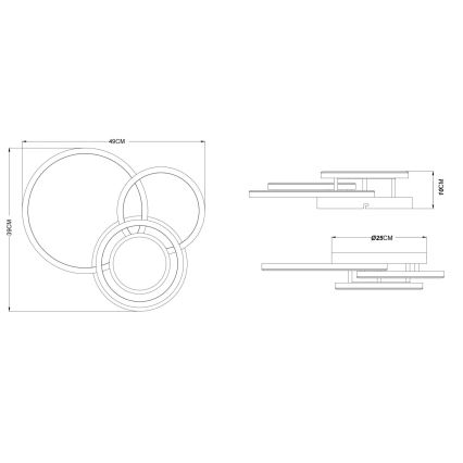 Globo - LED lubinis šviestuvas LED/40W/230V 3000K 49x39 cm