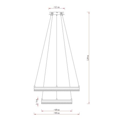 Globo - LED reguliuojamas pakabinamas šviestuvas ant laido LED/60W/230V 2700-6000K + nuotolinis valdymas