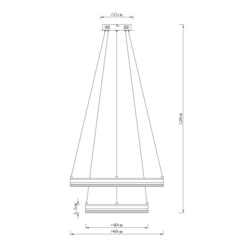 Globo - LED reguliuojamas pakabinamas šviestuvas ant laido LED/60W/230V 2700-6000K + nuotolinis valdymas
