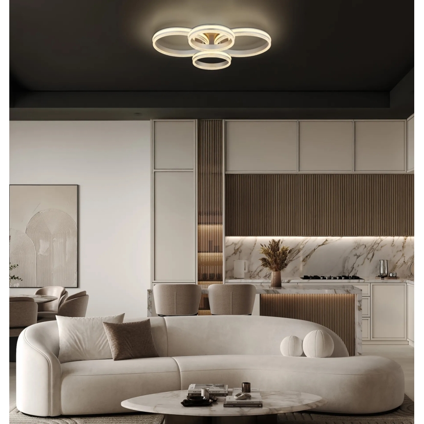 Globo - dimeriuojamas LED lubinis šviestuvas LED/90W/230V 2700-6000K sidabrinis + nuotolinio valdymo pultas