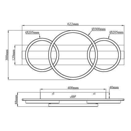 Globo - LED lubinis šviestuvas LED/40W/230V 4000K 30x62,2 cm