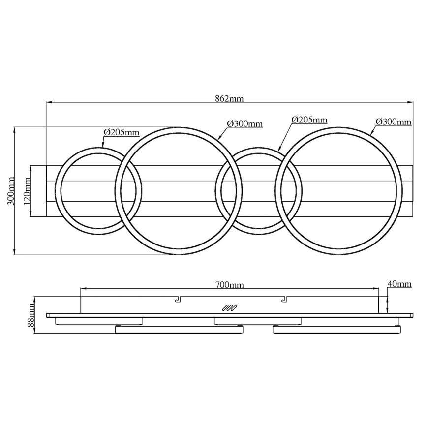 Globo - LED lubinis šviestuvas LED/55W/230V 4000K 30x86,2 cm