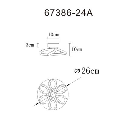 Globo - LED lubinis šviestuvas LED/24W/230V 2700/4000/6000K diametras 26 cm juoda