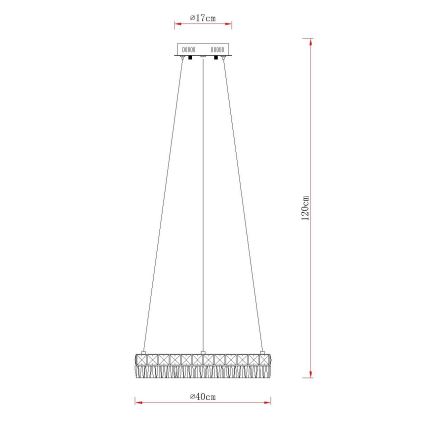 Globo - reguliuojama LED liustra ant laido LED/24W/230V 2700-6000K, skaidri + nuotolinis valdymas