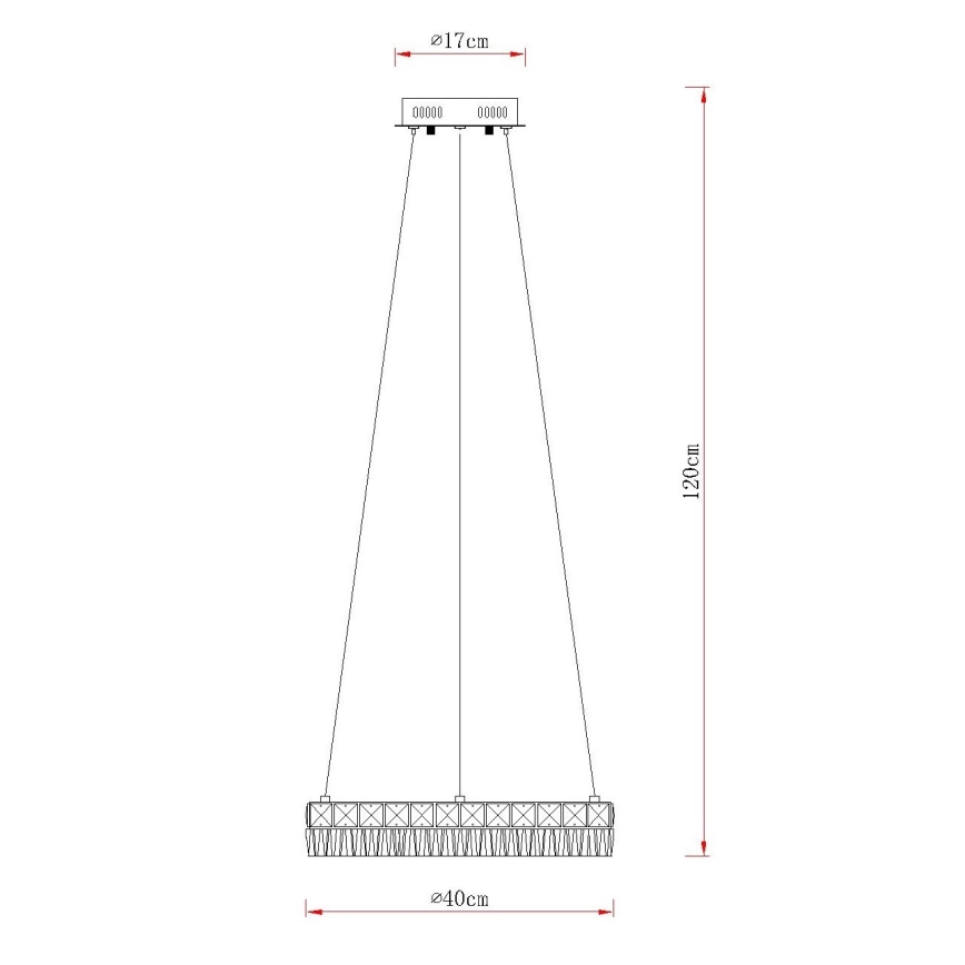 Globo - reguliuojama LED liustra ant laido LED/24W/230V 2700-6000K, skaidri + nuotolinis valdymas