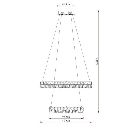 Globo - LED reguliuojama liustra ant laido LED/60W/230V 2700-6000K skaidri + nuotolinis valdymas