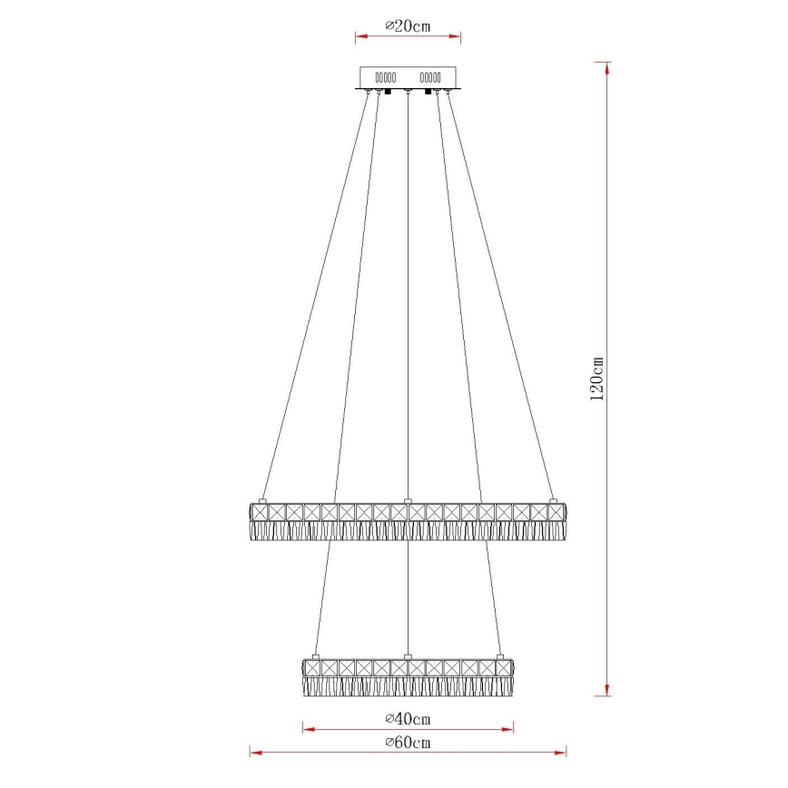 Globo - LED reguliuojama liustra ant laido LED/60W/230V 2700-6000K skaidri + nuotolinis valdymas