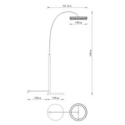 Globo - LED stovinti lempa su reguliuojamu ryškumu LED/35W/230V 3000/4000/6000K