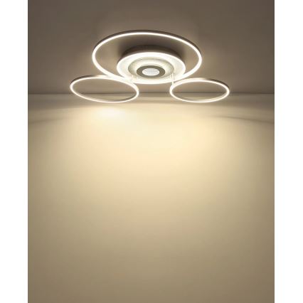Globo - LED reguliuojamo ryškumo lubinis šviestuvas LED/60W/230V 2700-6500K 80,8x99,2 cm sidabrinis + nuotolinis valdymas