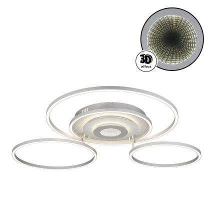 Globo - LED reguliuojamo ryškumo lubinis šviestuvas LED/60W/230V 2700-6500K 80,8x99,2 cm sidabrinis + nuotolinis valdymas