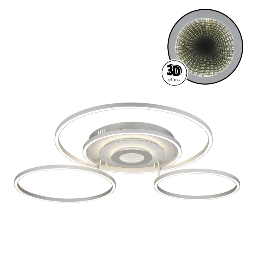Globo - LED reguliuojamo ryškumo lubinis šviestuvas LED/60W/230V 2700-6500K 80,8x99,2 cm sidabrinis + nuotolinis valdymas