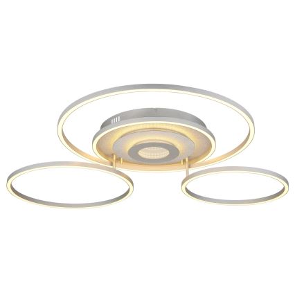 Globo - LED reguliuojamo ryškumo lubinis šviestuvas LED/60W/230V 2700-6500K 80,8x99,2 cm sidabrinis + nuotolinis valdymas