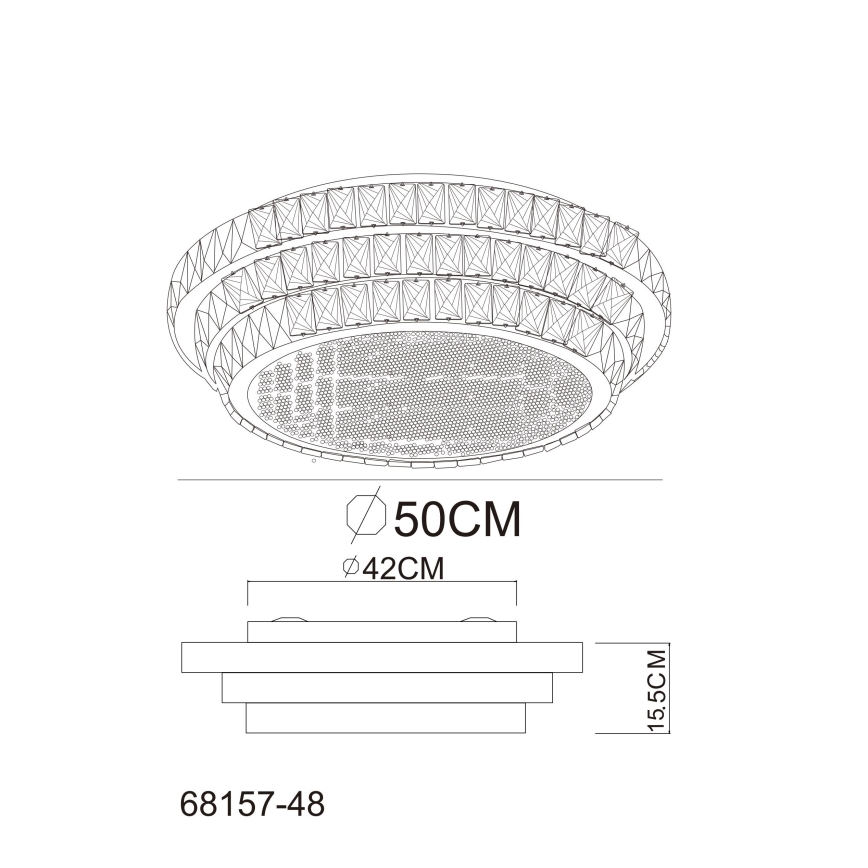 Globo - LED Pritemdomas lubinis šviestuvas LED/48W/230V 2700-6000K diametras 50 cm balta + nuotolinio valdymo pultas