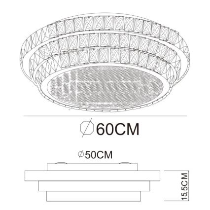 Globo - Dimeriuojamas LED lubinis šviestuvas LED/58W/230V 2700-6000K skersmuo 60 cm balta + nuotolinis valdymas