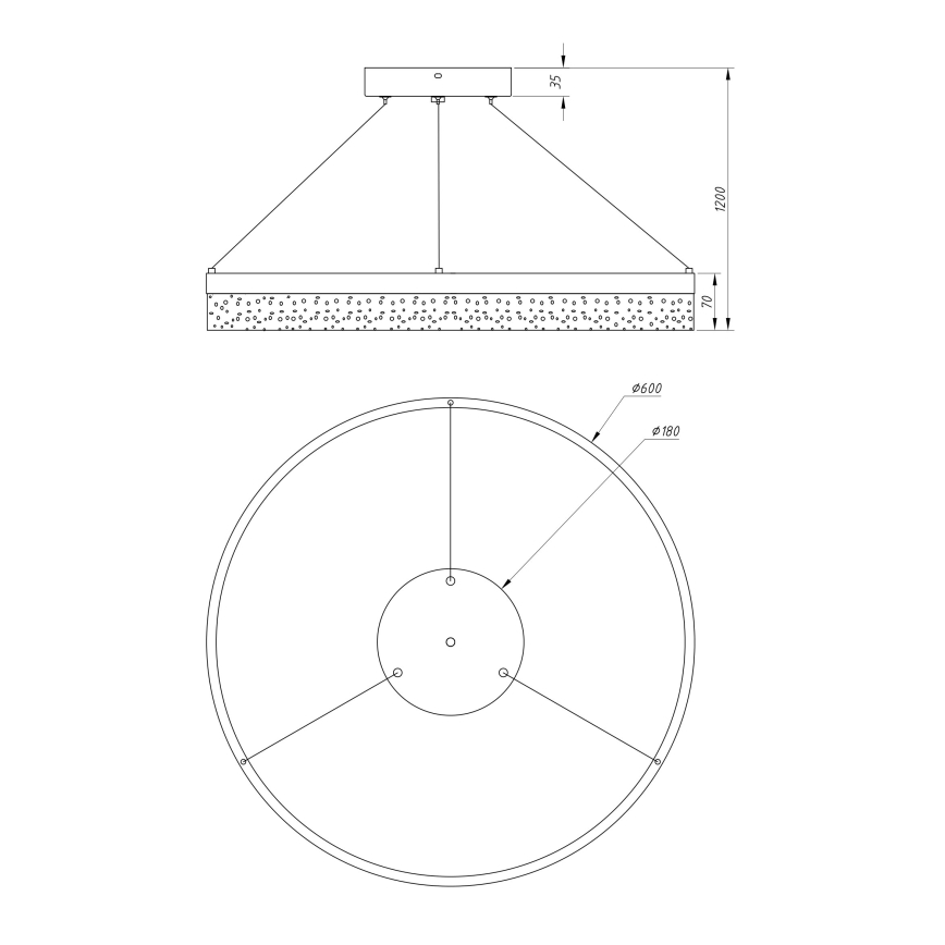 Globo - LED sietynas, kabinamas ant virvės 1xLED/36W/230V