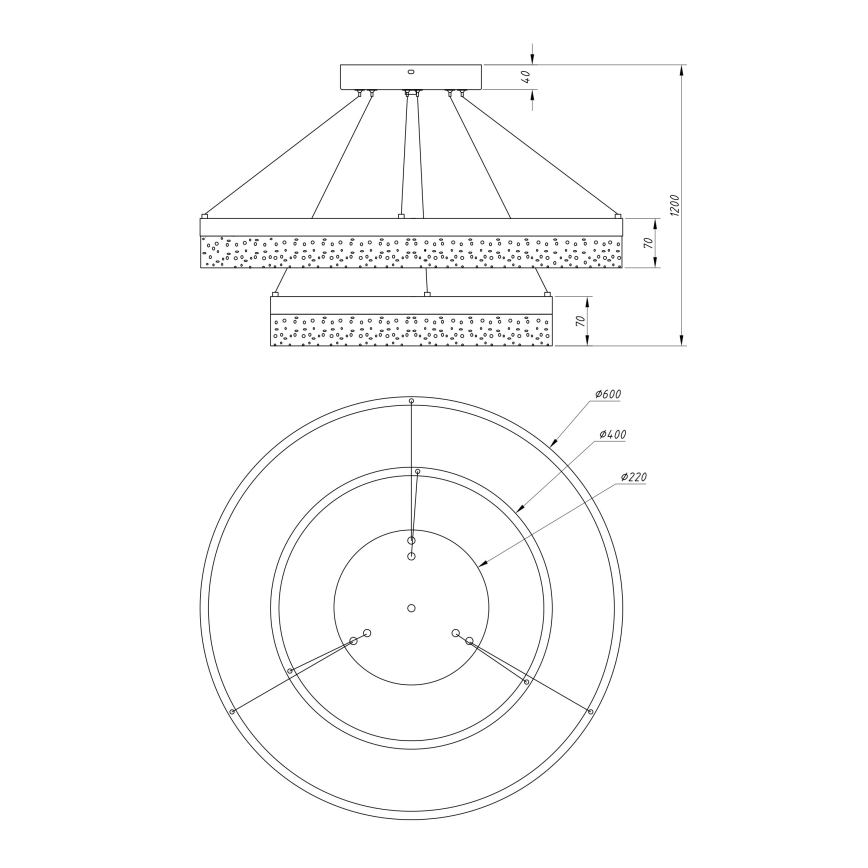 Globo - LED sietynas, kabinamas ant virvės 1xLED/60W/230V