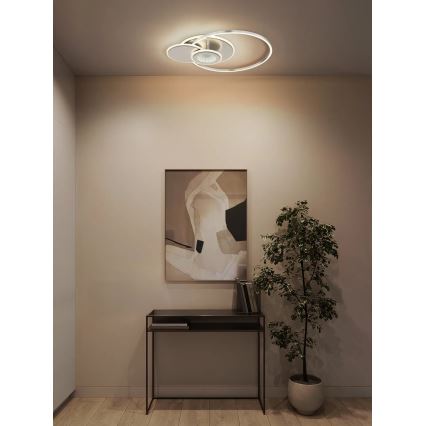 Globo - reguliuojamo ryškumo lubinis LED šviestuvas LED/24W/230V 2700-6000K sidabrinis + nuotolinis valdymas