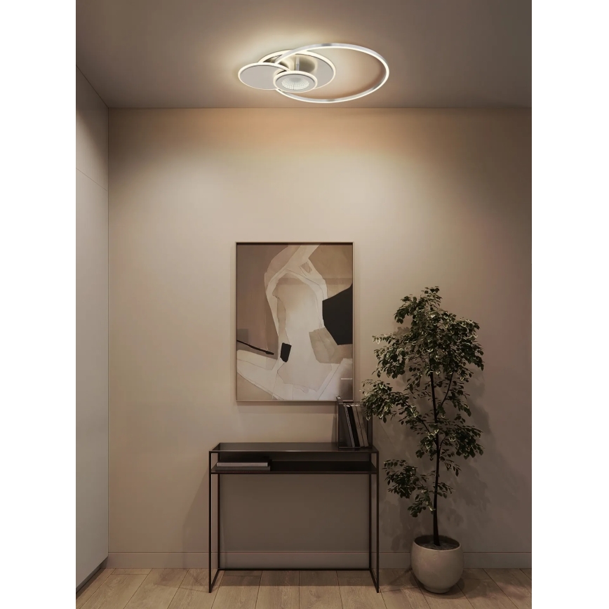 Globo - reguliuojamo ryškumo lubinis LED šviestuvas LED/24W/230V 2700-6000K sidabrinis + nuotolinis valdymas