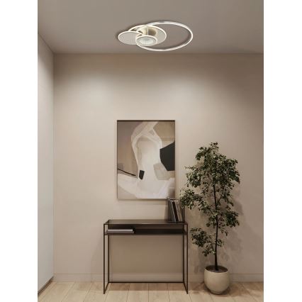 Globo - reguliuojamo ryškumo lubinis LED šviestuvas LED/24W/230V 2700-6000K sidabrinis + nuotolinis valdymas