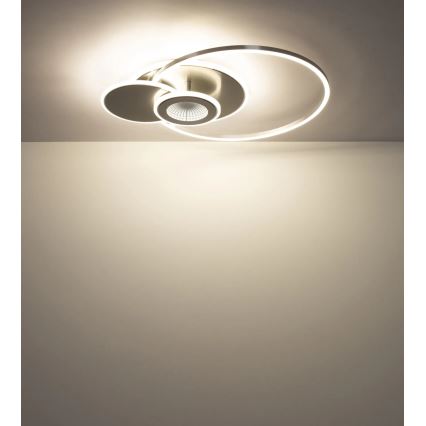 Globo - reguliuojamo ryškumo lubinis LED šviestuvas LED/24W/230V 2700-6000K sidabrinis + nuotolinis valdymas