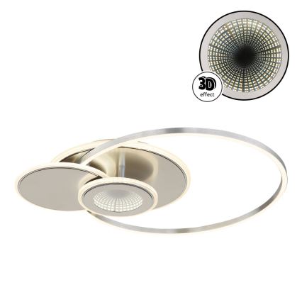 Globo - reguliuojamo ryškumo lubinis LED šviestuvas LED/24W/230V 2700-6000K sidabrinis + nuotolinis valdymas