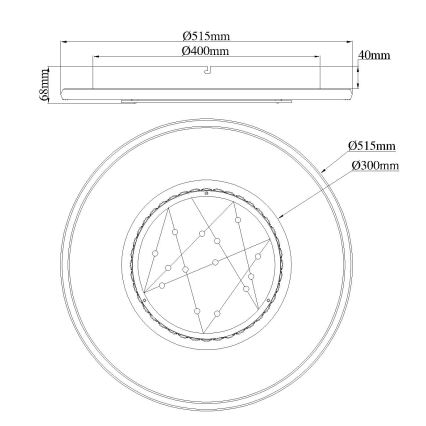 Globo - LED lubinis šviestuvas LED/40W/230V 3000/4000/6000K skersm. 51,5 cm juoda