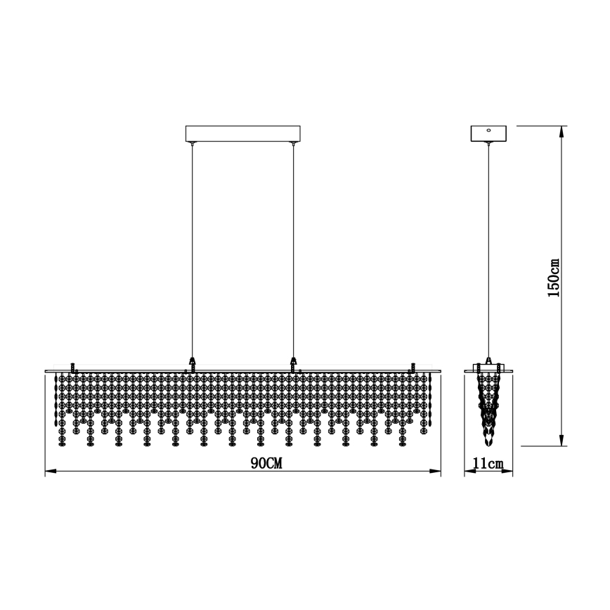 Globo - LED šviesos reguliavimas krištolas Sietynas ant stygos LED/24W/230V 3000-6000K + nuotolinio valdymo pultas