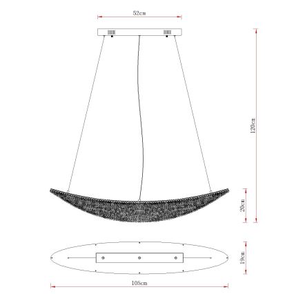 Globo - LED dimeriuojamas pakabinamas šviestuvas ant laido LED/40W/230V 2700-6000K blizgus chromas + nuotolinis valdymas