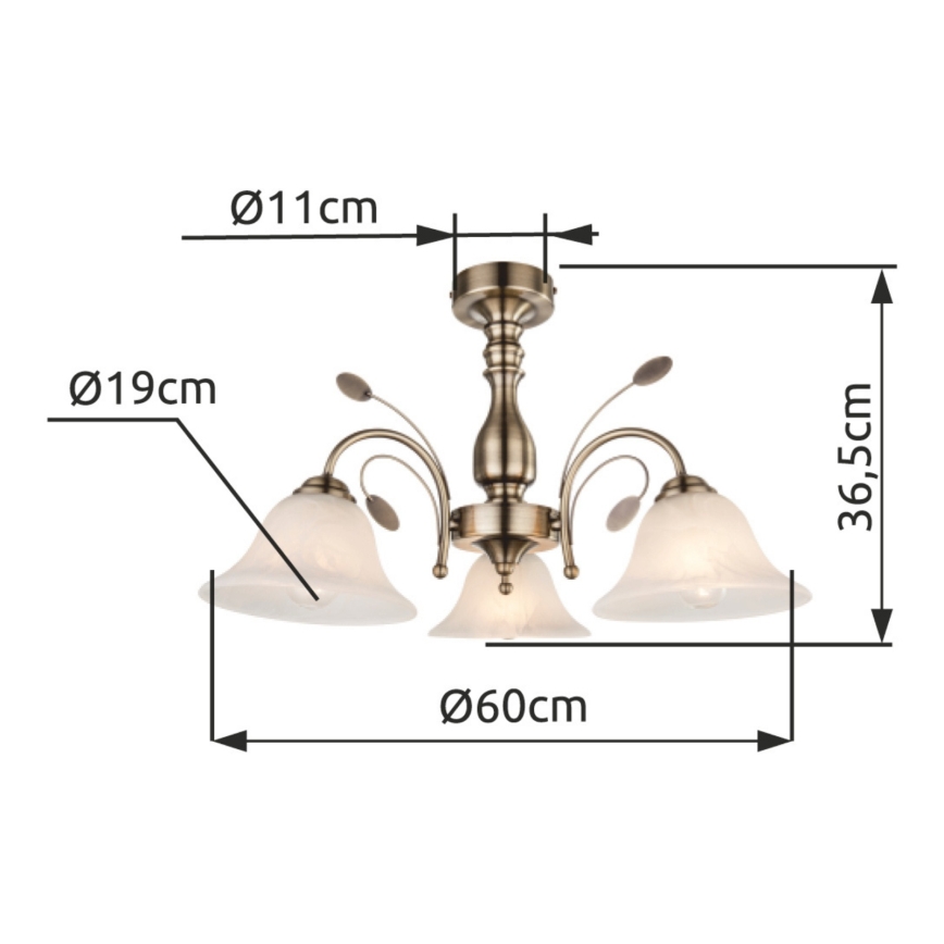 Globo - Lubinis šviestuvas 3xE27/60W/230V