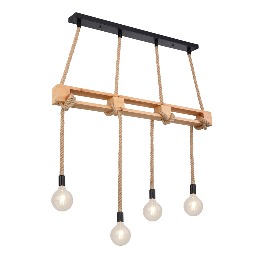 Globo - Pakabinamas sietynas 4xE27/60W/230V pušis