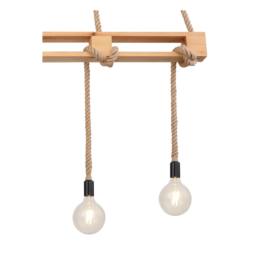 Globo - Pakabinamas sietynas 4xE27/60W/230V pušis