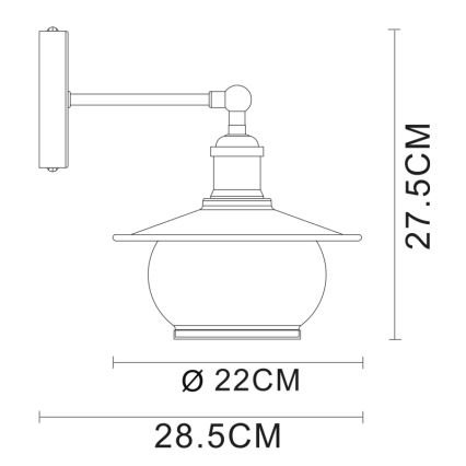 Globo - Sieninis šviestuvas 1xE27/60W/230V