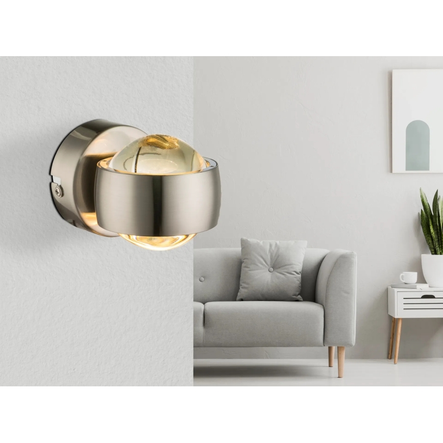 Globo - LED sieninis šviestuvas LED/7W/230V 3000K matinis chromas