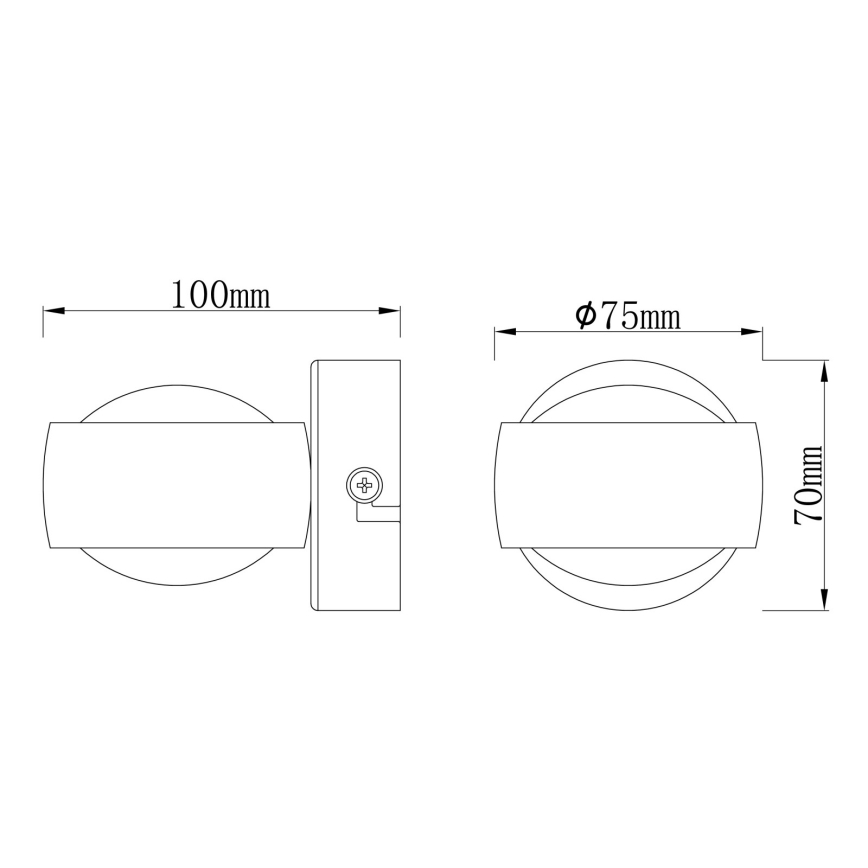Globo - LED sieninis šviestuvas LED/7W/230V 3000K matinis chromas