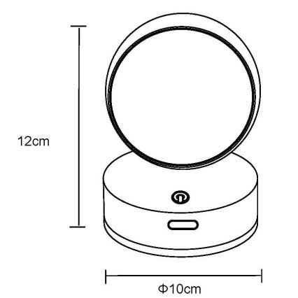 Globo - LED Pritemdomas įkraunamas jutiklinė Sieninis šviestuvas LED/1,4W/5V 1800 mAh juoda