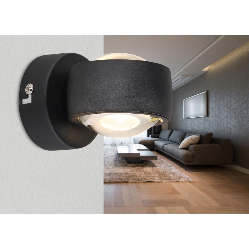 Globo - LED sieninis šviestuvas LED/7W/230V 3000K juoda